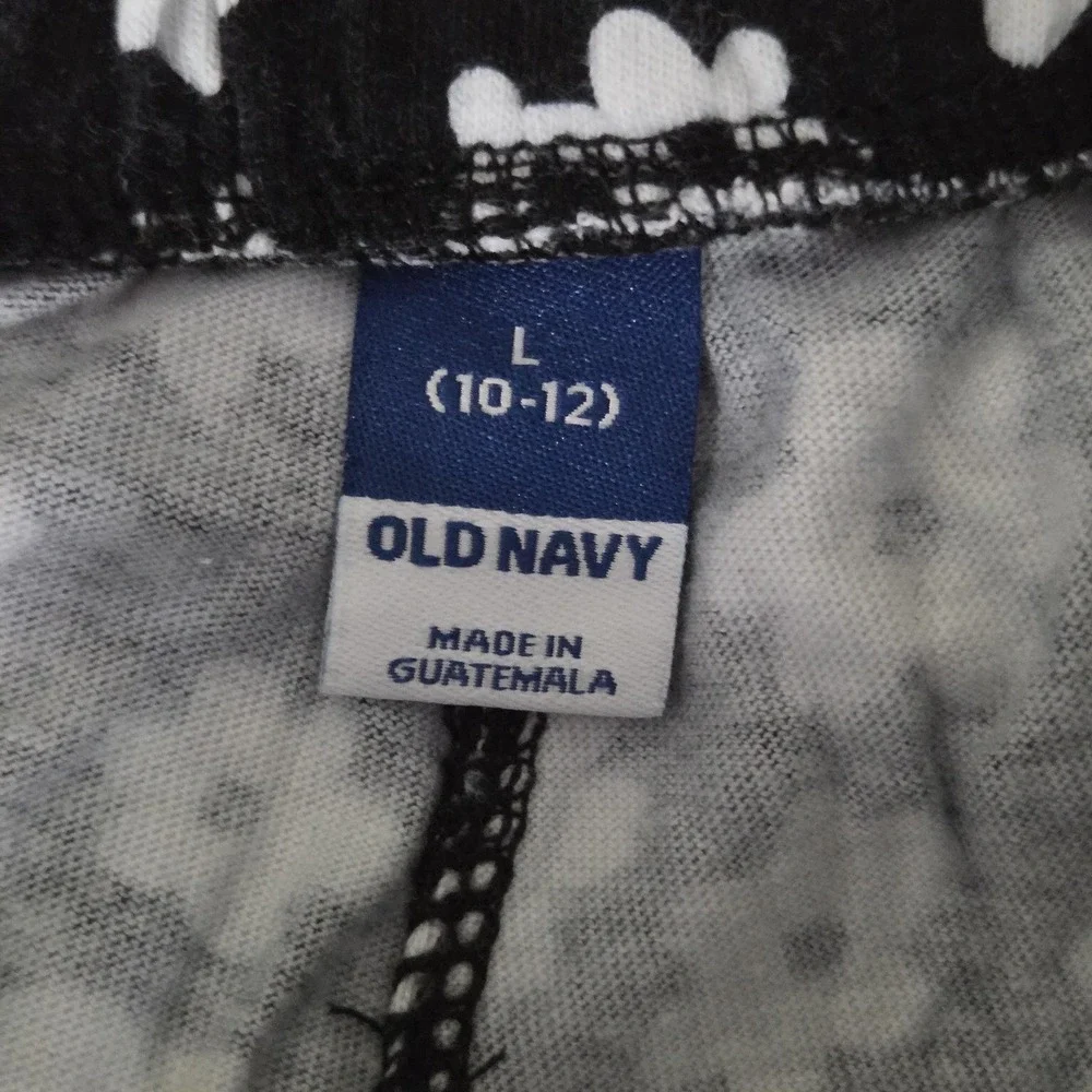 Old Navy Shorts Girls 10-12 Black Floral Sweat French Terry Drawstring Casual